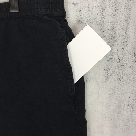 J Jill Linen Shorts Women's Medium Black Elastic Waist Straight Leg - Picture 3 of 10